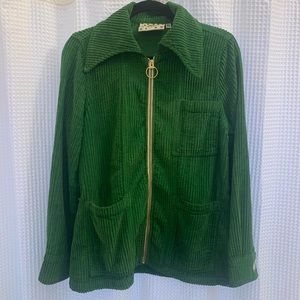 Big Bud Press XS green cord zip up jacket. 70’s inspired